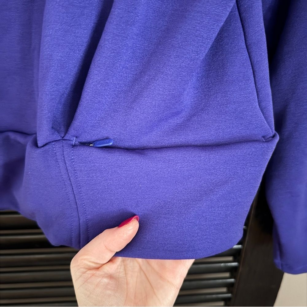 Athleta Altitude Polartec Half Zip Sweatshirt Women Size M Purple Noble Blue - Picture 9 of 10